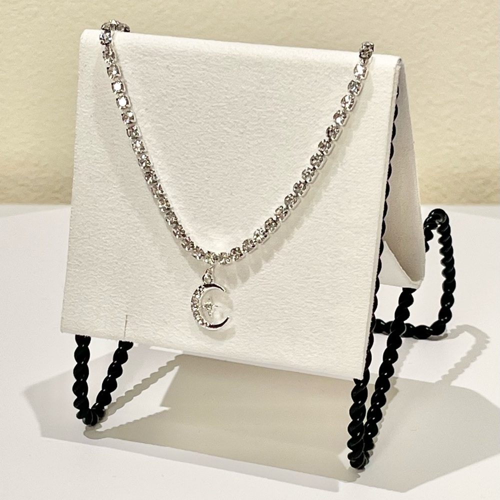 Rhinestone Moon and Star Silver  Anklet NWT - Picture 5 of 5